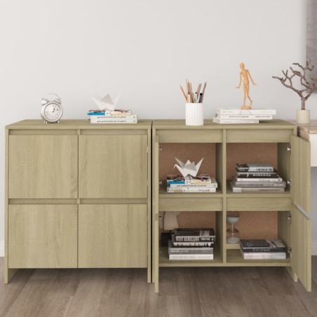 vidaXL Aparadores 2 uds madera de ingeniería roble Sonoma 70x41x75 cm