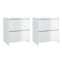 vidaXL Aparadores 2 uds madera de ingeniería blanco brillo 70x41x75 cm
