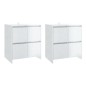 vidaXL Aparadores 2 uds madera de ingeniería blanco brillo 70x41x75 cm