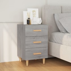vidaXL Mesita de noche madera de ingeniería gris Sonoma 40x40x66 cm