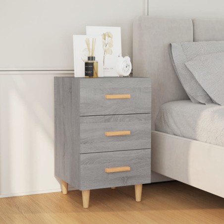 vidaXL Mesita de noche madera de ingeniería gris Sonoma 40x40x66 cm