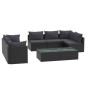 vidaXL Set de muebles de jardín 9 pzas y cojines ratán sintético negro vidaXL Set de muebles de jardín 9 pzas y cojines ratán sintético negro
