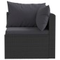vidaXL Set de muebles de jardín 9 pzas y cojines ratán sintético negro vidaXL Set de muebles de jardín 9 pzas y cojines ratán sintético negro