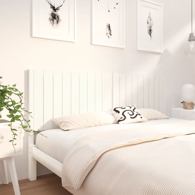 vidaXL Cabecero de cama madera maciza de pino blanco 185,5x4x100 cm vidaXL Cabecero de cama madera maciza de pino blanco 185,5x4x100 cm
