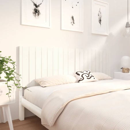 vidaXL Cabecero de cama madera maciza de pino blanco 185,5x4x100 cm