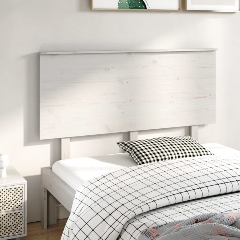 vidaXL Cabecero de cama madera maciza de pino blanco 139x6x82,5 cm vidaXL Cabecero de cama madera maciza de pino blanco 139x6x82,5 cm