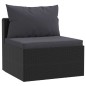 vidaXL Set de muebles de jardín 9 pzas y cojines ratán sintético negro vidaXL Set de muebles de jardín 9 pzas y cojines ratán sintético negro