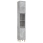 vidaXL Armario de baño madera contrachapada gris hormigón 30x30x190 cm