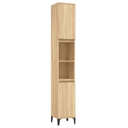 vidaXL Armario de baño madera contrachapada roble Sonoma 30x30x190 cm