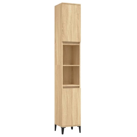 vidaXL Armario de baño madera contrachapada roble Sonoma 30x30x190 cm
