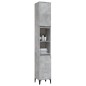 vidaXL Armario de baño madera contrachapada gris hormigón 30x30x190 cm vidaXL Armario de baño madera contrachapada gris hormigón 30x30x190 cm