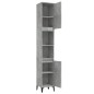 vidaXL Armario de baño madera contrachapada gris hormigón 30x30x190 cm vidaXL Armario de baño madera contrachapada gris hormigón 30x30x190 cm