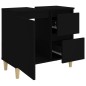 vidaXL Armario de baño madera contrachapada negro 65x33x60 cm vidaXL Armario de baño madera contrachapada negro 65x33x60 cm