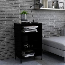 vidaXL Aparador de madera contrachapada negro 57x35x90 cm