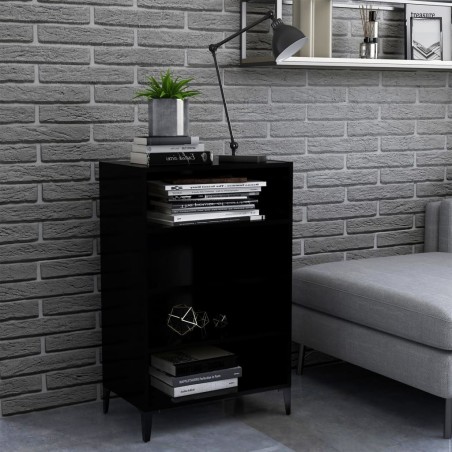 vidaXL Aparador de madera contrachapada negro 57x35x90 cm