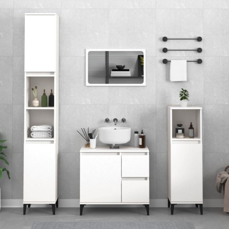vidaXL Armario de baño madera contrachapada blanco 65x33x60 cm