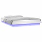 vidaXL Estructura de cama con LED madera maciza blanca 120x190 cm