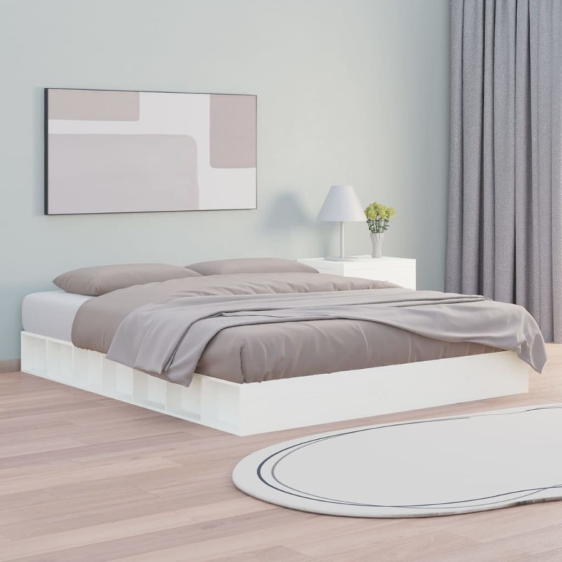 vidaXL Estructura de cama de madera maciza 140x200 cm vidaXL Estructura de cama de madera maciza 140x200 cm