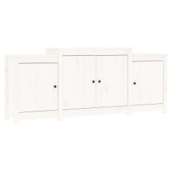 vidaXL Aparador de madera maciza de pino blanco 164x37x68 cm