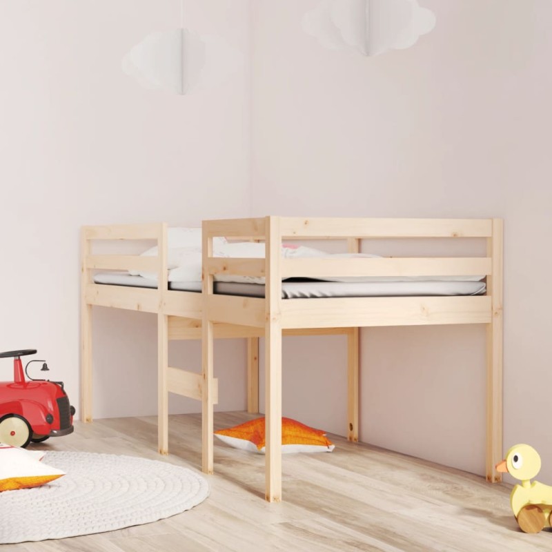 vidaXL Cama alta madera maciza de pino 75x190 cm vidaXL Cama alta madera maciza de pino 75x190 cm