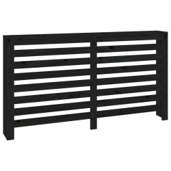 vidaXL Cubierta de radiador madera maciza de pino negro 153x19x84 cm