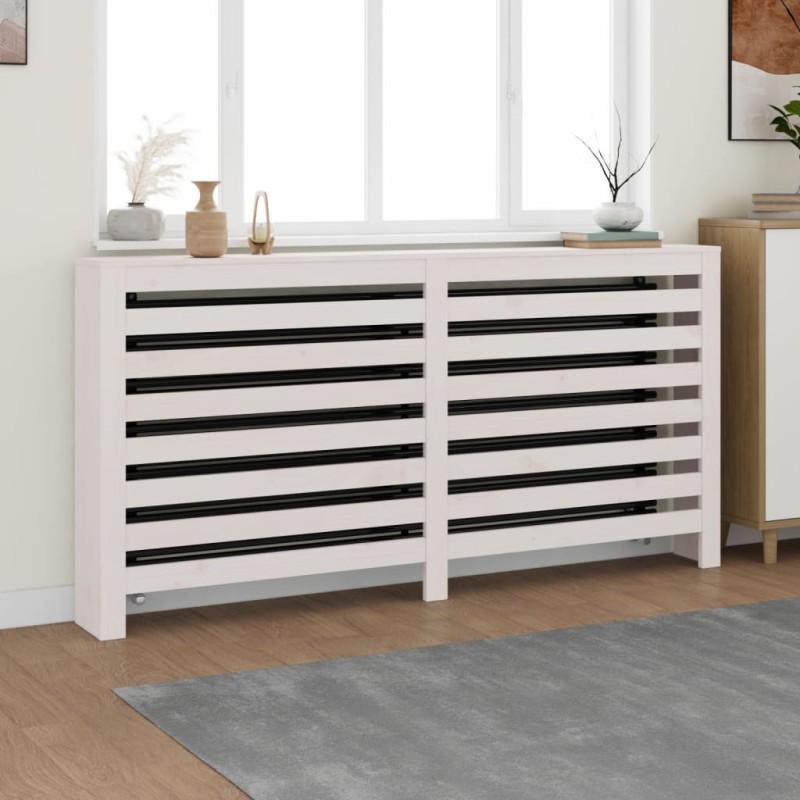 vidaXL Cubierta de radiador madera maciza de pino blanco 169x19x84 cm vidaXL Cubierta de radiador madera maciza de pino blanco 169x19x84 cm
