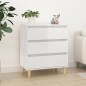 vidaXL Aparador de madera contrachapada blanco brillante 60x35x70 cm vidaXL Aparador de madera contrachapada blanco brillante 60x35x70 cm