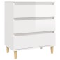 vidaXL Aparador de madera contrachapada blanco brillante 60x35x70 cm vidaXL Aparador de madera contrachapada blanco brillante 60x35x70 cm