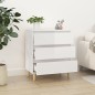vidaXL Aparador de madera contrachapada blanco brillante 60x35x70 cm vidaXL Aparador de madera contrachapada blanco brillante 60x35x70 cm