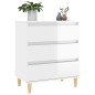 vidaXL Aparador de madera contrachapada blanco brillante 60x35x70 cm vidaXL Aparador de madera contrachapada blanco brillante 60x35x70 cm