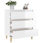 vidaXL Aparador de madera contrachapada blanco brillante 60x35x70 cm vidaXL Aparador de madera contrachapada blanco brillante 60x35x70 cm