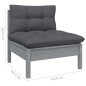 vidaXL Sofá de jardín de 2 plazas con cojines madera maciza pino gris vidaXL Sofá de jardín de 2 plazas con cojines madera maciza pino gris
