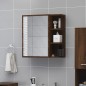 vidaXL Armario y espejo baño contrachapada roble marrón 62,5x20,5x64cm vidaXL Armario y espejo baño contrachapada roble marrón 62,5x20,5x64cm