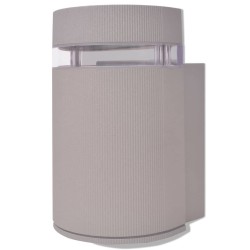 vidaXL Aplique de pared de exterior semicilíndrico gris aluminio