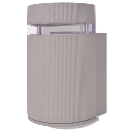 vidaXL Aplique de pared de exterior semicilíndrico gris aluminio