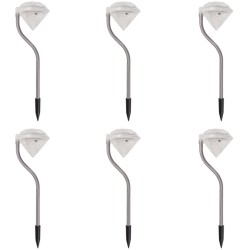 vidaXL Lámparas LED solares para jardín 6 unidades 9x7,8x29,5 cm