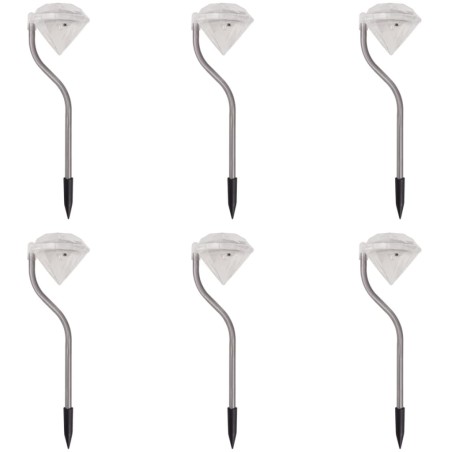 vidaXL Lámparas LED solares para jardín 6 unidades 9x7,8x29,5 cm