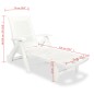 vidaXL Tumbona con reposapiés plástico blanca