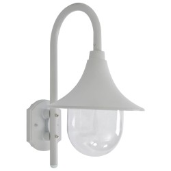 vidaXL Lámpara de pared de jardín aluminio blanca E27 42 cm