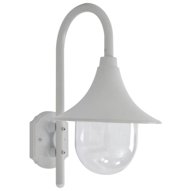 vidaXL Lámpara de pared de jardín aluminio blanca E27 42 cm vidaXL Lámpara de pared de jardín aluminio blanca E27 42 cm