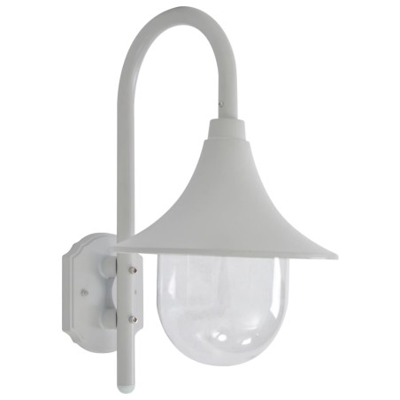 vidaXL Lámpara de pared de jardín aluminio blanca E27 42 cm