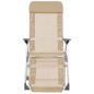 vidaXL Sillas de camping plegables con reposapiés 2 uds aluminio crema vidaXL Sillas de camping plegables con reposapiés 2 uds aluminio crema