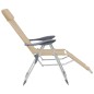 vidaXL Sillas de camping plegables con reposapiés 2 uds aluminio crema vidaXL Sillas de camping plegables con reposapiés 2 uds aluminio crema
