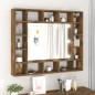 vidaXL Mueble con espejo y LED color roble ahumado 91x15x76,5 cm vidaXL Mueble con espejo y LED color roble ahumado 91x15x76,5 cm