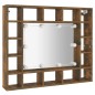 vidaXL Mueble con espejo y LED color roble ahumado 91x15x76,5 cm vidaXL Mueble con espejo y LED color roble ahumado 91x15x76,5 cm
