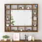 vidaXL Mueble con espejo y LED color roble ahumado 91x15x76,5 cm vidaXL Mueble con espejo y LED color roble ahumado 91x15x76,5 cm
