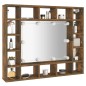 vidaXL Mueble con espejo y LED color roble ahumado 91x15x76,5 cm vidaXL Mueble con espejo y LED color roble ahumado 91x15x76,5 cm