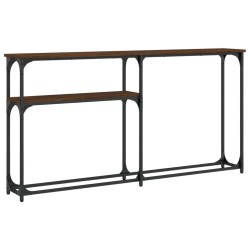 vidaXL Mesa consola madera de ingeniería marrón roble 145x22,5x75 cm