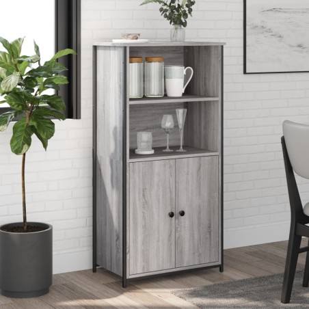 vidaXL Aparador alto madera contrachapada Sonoma gris 62x36x121,5 cm