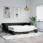 vidaXL Sofá cama nido con colchón cuero sintético negro 90x200 cm vidaXL Sofá cama nido con colchón cuero sintético negro 90x200 cm
